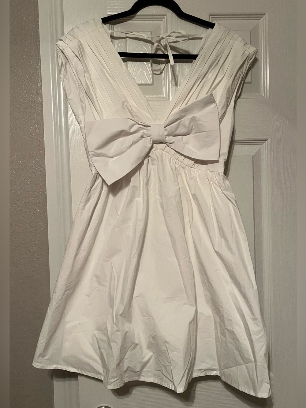 White Bridal Bow-Front Mini Dress